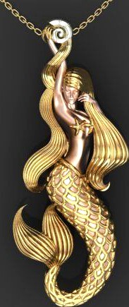 mermaid whit shell  | 3D