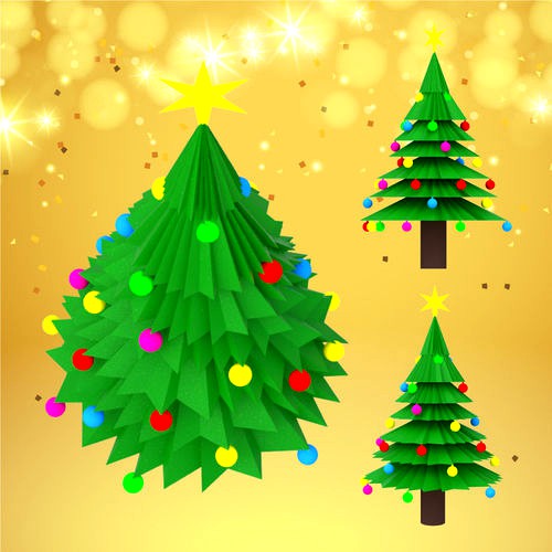 Christmas tree with decorations and star for holiday season