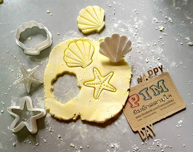 Scallop and  Starfish cookie cutter with stamp | 3D