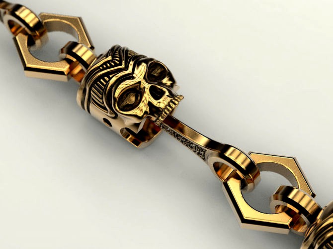 Bracelet or chain Piston Skull | 3D
