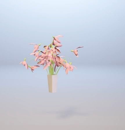 Flower vase 3D model medium size Free