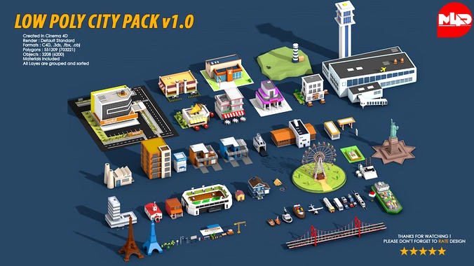 Low Poly City Pack