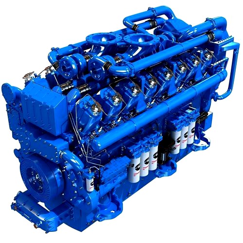 Blue V12 Diesel Engine
