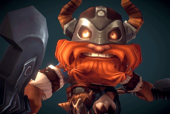 Mini Viking Eric - Low Poly Hand Painted