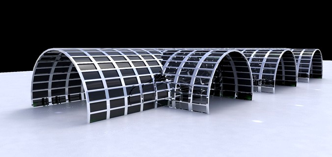 Cylindrical large structure for airport or large space
