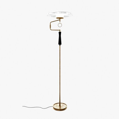 Custom made brass floor lamp