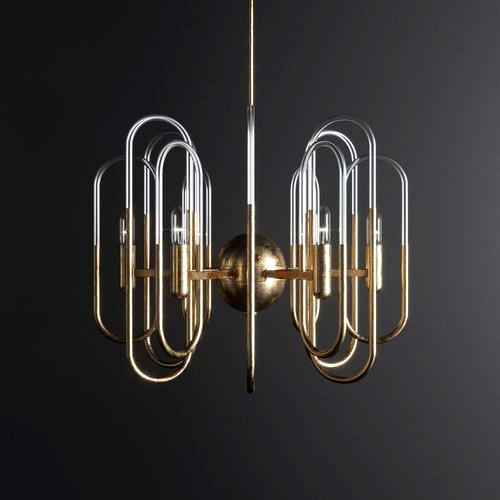 Gaetano Sciolari Brass Chandelier