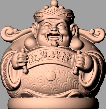 Chinese Sculpture Model God of Wealth Business is booming 027