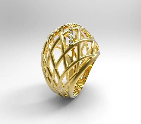 anillo calado engaste | 3D