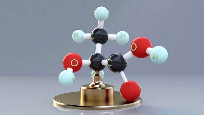 Lactic Acid Molecule | 3D