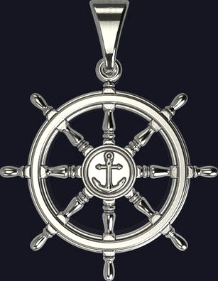 Wheel anchor pendant 2 variants included | 3D