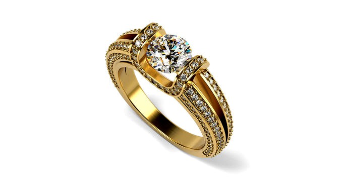 Eight Raws Engagement Ring | 3D