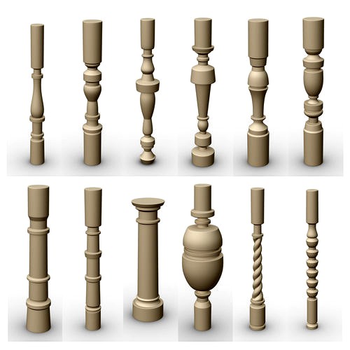3D Ornamental pillars model