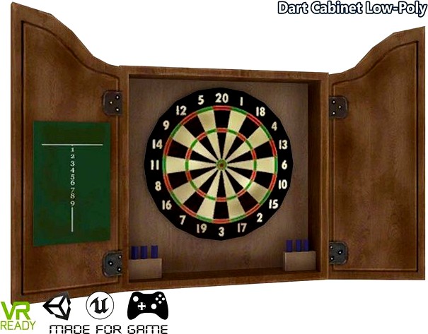 Dartboard Cabinet Low Poly