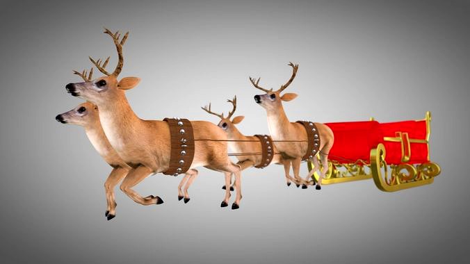 Claus deer Rigged and Animated