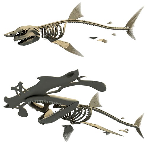 Set of Sharks Skeletons