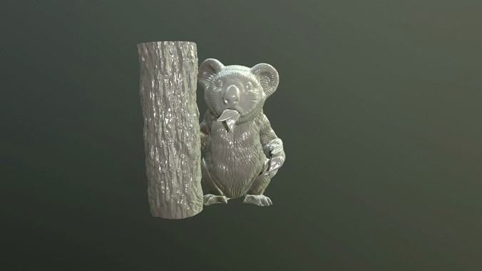 koala with tree | 3D