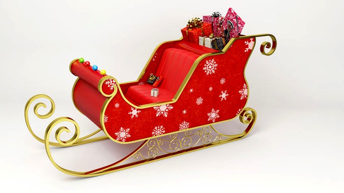 Santa Claus Sled - Christmas Sled - Chritmas Gift -