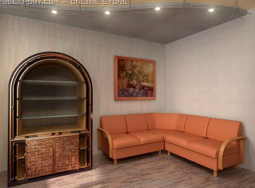 divan (sofa) + dresser + pct 3D Model