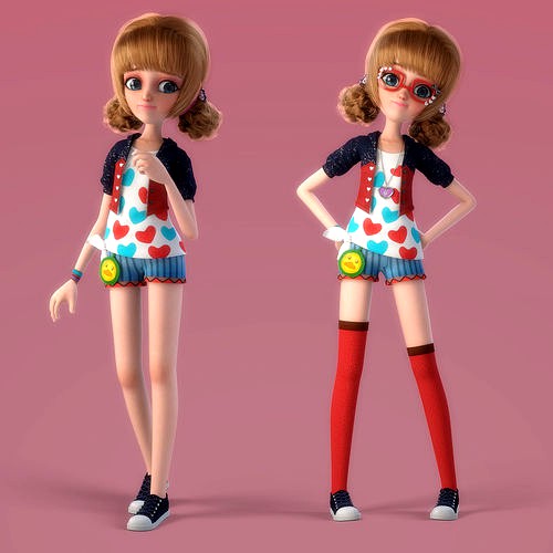 Cartoon Girl Rigged