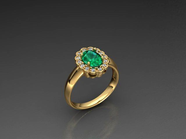 Cluster Marguerite Ring  | 3D