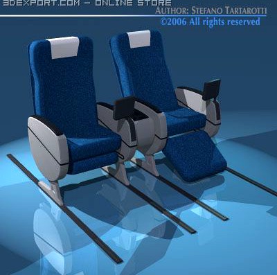 Plane/train seats business cla 3D Model