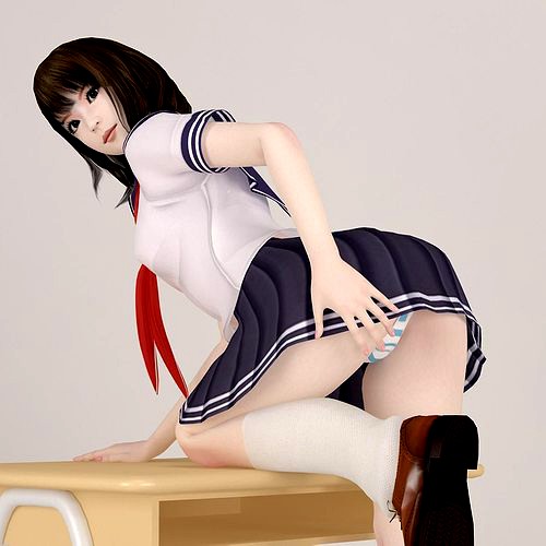 Mariko schoolgirl pose 07