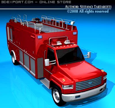 Firetruck us medium 3D Model