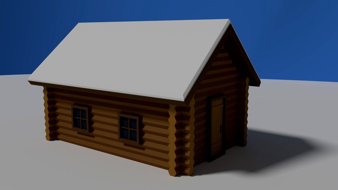 Log house in the snow