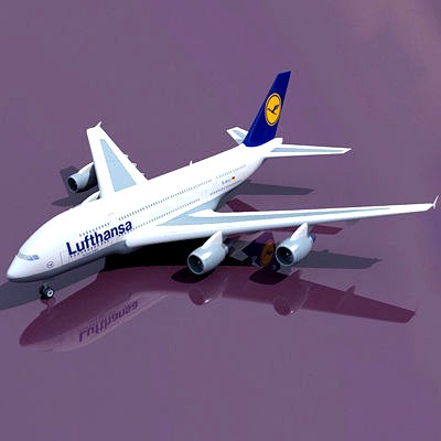 Texture for Lufthansa 3D Model Airbus A380