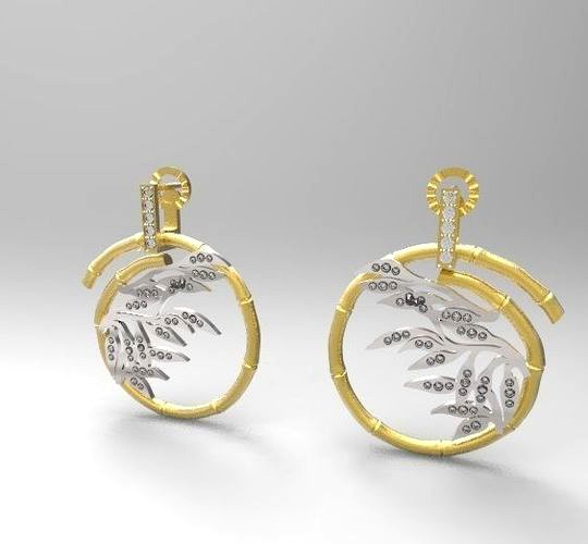 carrera bambu earrings | 3D