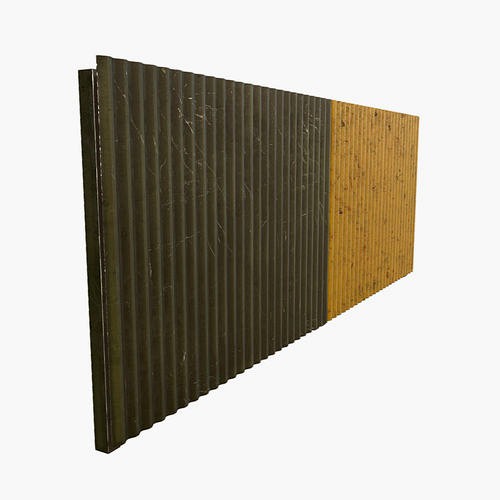 Low Poly PBR Modular Corrugated Fence