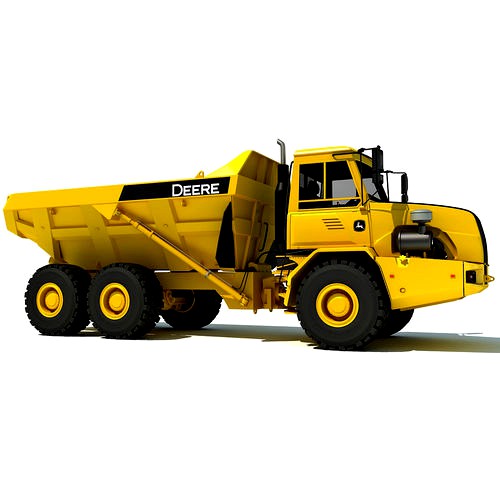 Yellow John Deere Articulated Dump Truck
