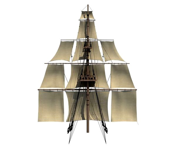 White Sailing Ship Mast