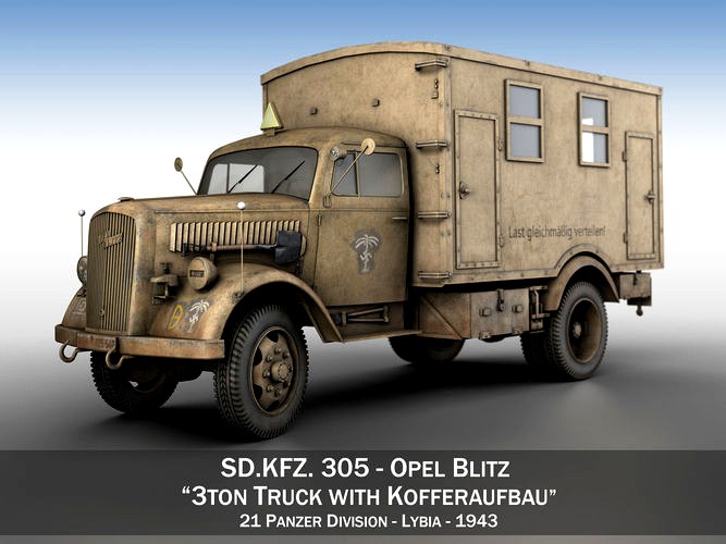 Opel Blitz - 3t Cargo Truck with Kofferaufbau- 21 PzDiv