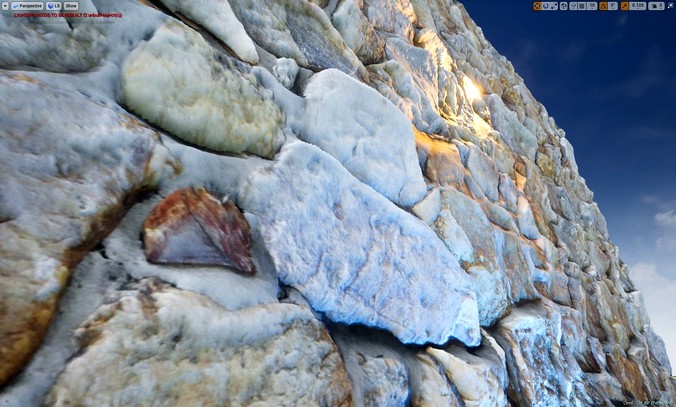 Unreal Engine 4 Tessellated Rock Wall with LOD Advanced Material