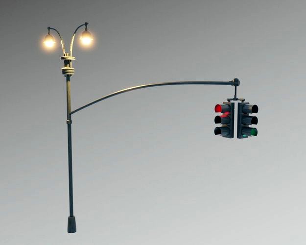 New York Manhattan Traffic light and street light