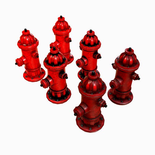 Low Poly PBR Fire Hydrant