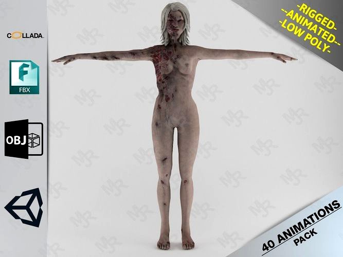 Female Zombie1 Animations Pack