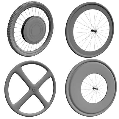 Detailed set of 4 Bike Wheels