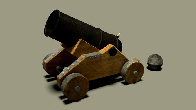 Cannon with textured parts