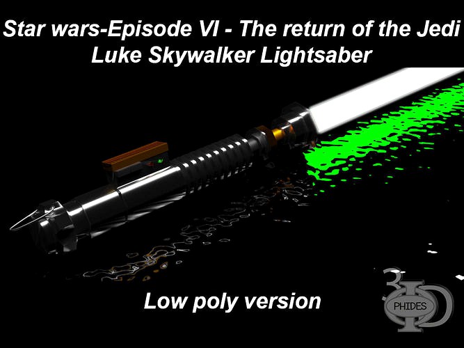 Luke Lightsaber Low poly version