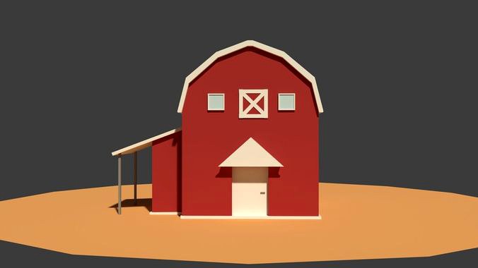 Low Poly Cartoony Granary 2