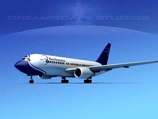 Boeing 767-200ER Blue Panorama