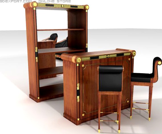 Empire style bar furniture 3D Model