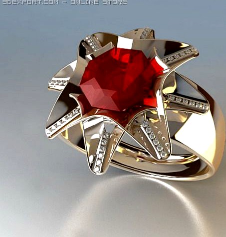 Flower Ring 3D Model