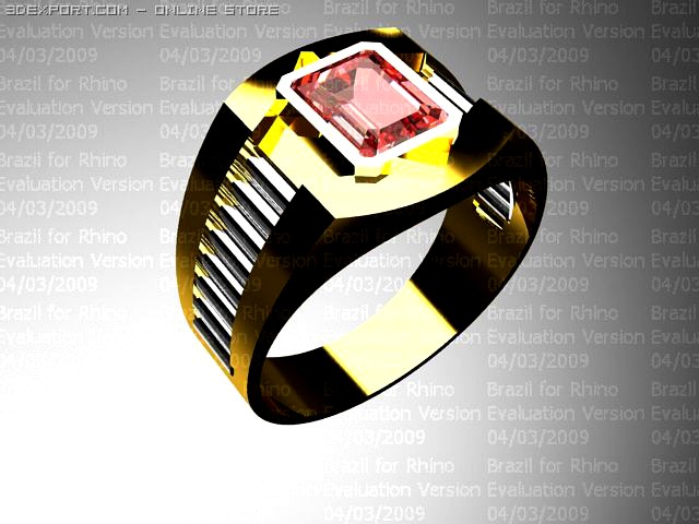 Gents Ring BirthStone 3D Model