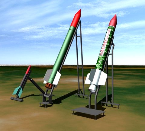 Hamas Qassam Artillery Rockets 3D Model
