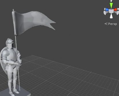 Knight with Banner 3D Model