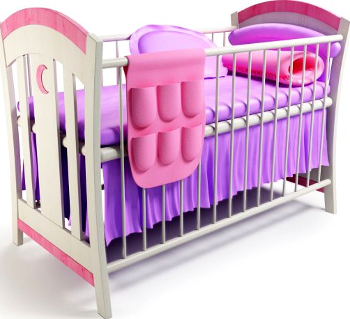 Baby Cot Girl 3D Model